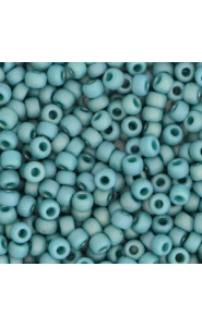 Miyuki rocailles Perlen 8/0 - Opaque glazed frosted rainbow peacock blue 8-4702
